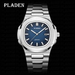 Wristwatches PLADEN Selling Watch For Men Luxury Stainless Steel Luminous Quartz Wristwatch Fashion Business Dive Man Clock Drop 230807