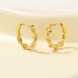 Hoop Earrings Fashion Gold Colour Distortion Interweave Twist Geometric Metal Circle For Women Girls Retro Party Jewellery