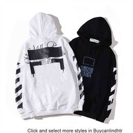 Men's Hoodies Winter Hip Hop Offs Streetwear Letter Hoodie 2023 Designers Hooded Skateboards Whites Hoody High Street Pullover Sweatshirt Clothes Off Tops 3V3C