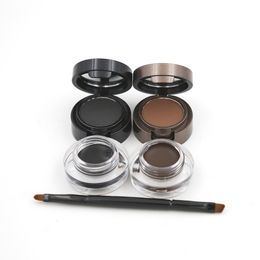 Eyebrow Enhancers Eyebrow Powder Eyebrows Eyeliner Gel Long-Wear Gel Eyeliner Brown With Brush 1pcs 2color Waterproof Sweat Eye Brow Powder M1012 230807