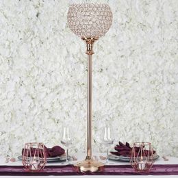 Tall Gold Acrylic Crystal Goblet Votive Candle Holder Centrepiece flower stand for the wedding table Centrepiece