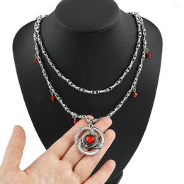 Pendant Necklaces Classic American Drama House Of The Dragon Season 1 Princess Rhaenyra Targaryen Red Ruby Chains Necklace Fashion Jewelry