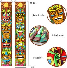 Other Event Party Supplies Banner Create Atmosphere Totem Porch Sign for Hawaiian Luau Party Decoration Jungle Background Tropical Party Cookout 230808