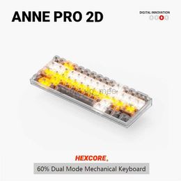 New Anne Pro 2D Hot-Swappable Bluetooth 5.0 Type-C RGB 60% Mini Mechanical Gaming Keyboard Red Brown Mx Switch Backlit Keyboard HKD230808