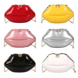 Evening Bags Lips Women PVC Handbags Chain Messenger Shoulder Party Clutch