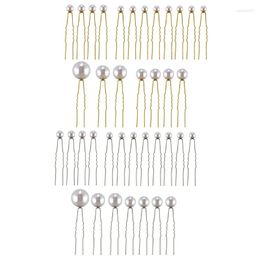 Hair Clips H9ED Delicate U Shaped Hairpin With Pearl Decor Retro Style Pin Chignon Pins For Women Styling Tools