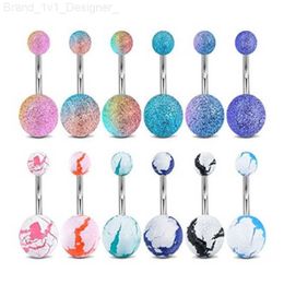 Multicolor Belly Button Rings Pack Surgical Steel Crystal CZ Curved Navel Barbell Body Piercing for Women Men 14G Short Bar 3/8" L230808
