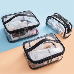 Cosmetic Bags Cases 5Pcs/set PVC Cosmetic Bag Waterproof Women Make Up Case Travel Clear Makeup Beauty Wash Organizer Bath Toiletry U3 230808