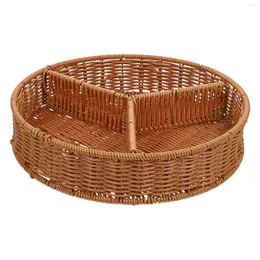 Dinnerware Sets Fruit Dish Imitation Rattan Storage Basket Desktop Sundries Organiser Household Small Home