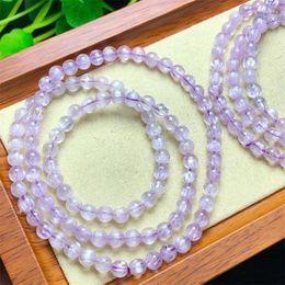 Strand Natural Kunzite Multiple Circles Bracelet Healing Fashion Reiki Crystal Man Woman Fengshui Jewelry Birthday Gift 1pcs 5/6MM