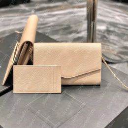 Women bag designer card holder long wallet on chain Organiser sling bag chain crossbody bag Alligator leather pouch purse dicky0750b Envelope luxury shoulder bag