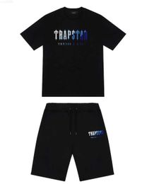 Mens Trapstar t Shirt Short Sleeve Print Outfit Chenille Tracksuit Black Cotton London Streetwear S-2xl1r34