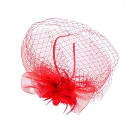 Bandanas Flower Top Hat Elegant Veil Headdress Feathers Headband Yarn Headpiece Headgear Mesh Party Hair Accessory Banquet