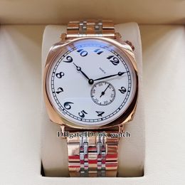 New Historiques 40mm White Dial Automatic Men's Watch 82035/000R-9359 Rose Gold Case 40mm Gents Fashion Sport Watches Stainless Steel Bracelet