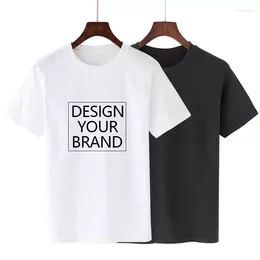 Men's T Shirts Mens Cotton Embroidered T-shirts Compressed Silk Screen Printing Tee Blank Slim Fit Summer Man Plain Custom Unisex Tops