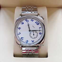 New Historiques 40mm White Dial Automatic Men's Watch 82035/000P-B168 Steel Case Gents Fashion Sport Watches Blue Number Stainless Steel Bracelet
