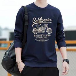 Men's Hoodies Sweatshirts 2023 Autumn Round Neck Long Sleeve Pullover Sports Motorcycle High Street Clothing Quality Sweater 230807