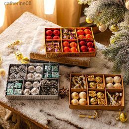 Christmas Tree Decor Set Box Luxury Mixed Multicolor Ornaments Balls Pendant New Year 2023 XMAS Navidad Party Gift Decoration L230621