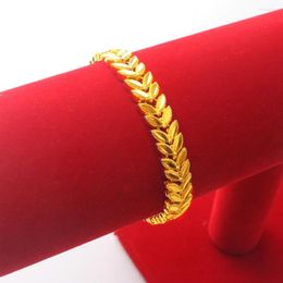 Charm Bracelets 24k Gold Color Leaf Bracelet 18CM For Women Fashion Jewelry Drop