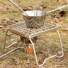 Tools Portable Folding Campfire Grill Multifunctional Outdoo Wood Stove Stand Stainless Steel Camping Picnic BBQ Grate Gas