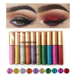 Eye ShadowLiner Combination 10 ColorsSet Glitter Shine Eyeliner Pen Makeup Color Eye Liner Pencil Liquid Diamond Sparkle Silvery Gold Eyeliner Glow Pen 230807