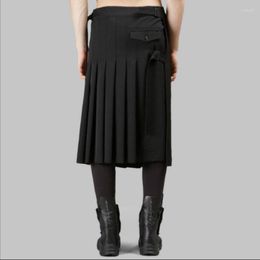 Men's Pants 27-44 Original Designer Pleated Cropped Skirt Men Brand Without Gender Calf-length Hairstylist Fashion Plus Size Culottes