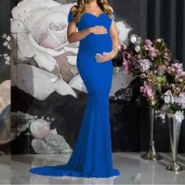 Maternity Dresses Maternity Dress For Photoshoot 2022 New Spring Elegant Lace Sleeveless Trailing Long Dresses For Pregnant Women Evening Clothes HKD230808