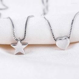 Pendant Necklaces Fashion Simple Silver Plated Heart Necklace Lady Elegant Princess Charm Jewellery Girlfriend Birthday Gift