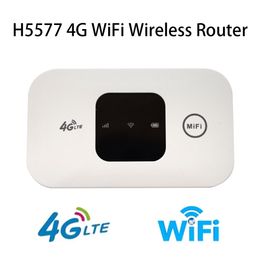 Routers H5577 4G Lte Router Wireless Wifi Portable Modem Mini Outdoor spot Pocket Mifi 150ms 2100mAh Broadband with SIM Card Slot 230808