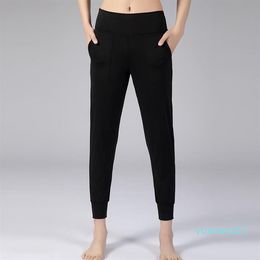 Naked feel Loose Fit Sport Yoga Pants Workout Joggers Women Elastic Workout Gym Leggings with Two Side Pocket 321
