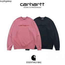 Gqn1 2023 Fashion Hoodies Sweatshirts Brand Carhart for Men and Women Classic Alphabet Embroidery Washed Old Loose Couple Crew Neck Sweater