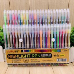 Gel Pens 12243648 Color Set Glitter Metallic Highlighter Gel Pen 1.0mm Art Marking Painting Drawing Graffiti Office School Stationery 230807