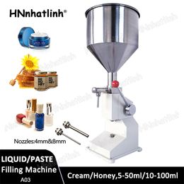 5-50ml 10-100ml Manual Food Oil Filling Machine Water Sauce Cream Honey Liquid Paste Packaging Equipment Shampoo Juice Filler A03