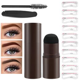 Eyebrow Enhancers One Step Eyebrow Stamp Shaping Kit Set Makeup Brow Waterproof Contour Stencil Tint Natural Stick Hairline Powder Enhance 230807