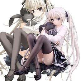 Action Toy Figures 11CM Kasugano Sora Anime In solitude Figure 2Styles Sexy Pleated Skirt Holding Rabbit Seated Model Toys Children PVC Gift Doll 230807