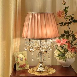 European Luxury Crystal Table Lamps Bedroom Bedside Lamp Atmosphere Highgrade Large Living Room French Palace Villa Desk Lights HKD230808