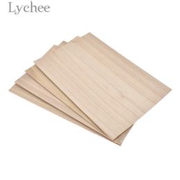 Decorative Flowers Wreaths Lychee Life 10pcs 300x200mm Unfinished Wooden Plate Model Wood Sculpture Props DIY Crafts Material Supplies 230807