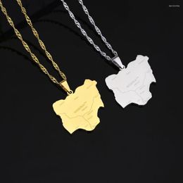 Pendant Necklaces Nigeria Map With City Name Necklace For Women Girls Gold Colour Charm Stainless Steel Jewellery Ethnic Party Gifts