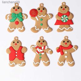 6/12Pcs Gingerbread Man Ornaments Christmas Decorations Tree Hanging Pendants Christmas Cute Funny Kid Gift 2024 Navidad Decor L230620