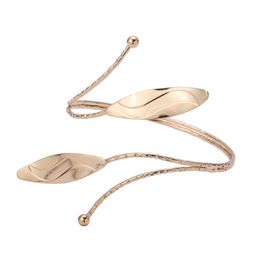 Bangle Bangle Summer Fashion Metal Open Adjustable Bracelet Hollow Geometric Pattern Retro Leaf Chain Arm Cuff Body Bracelets Jewelry bracelet designer