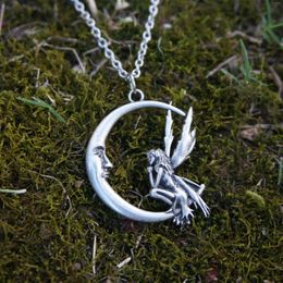 Chains Crescent Moon Fairy Charm Pendants Gift For Her Birthday
