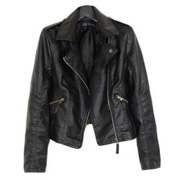 Women's Leather Faux Leather Woman S-6XL PU Leather Jacket New Motorcycle Leather Short Coat Spring Autumn Thin Outwear Oversize Fit for 40-100kg HKD230808