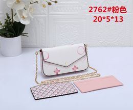 New 3-piece Chain Bag Women's Fashion Designer Bag Classic Flower Wallet Key Bag Handbag Crossbody Chain Handbag Shoulderbag Canvas Shoulder Strap