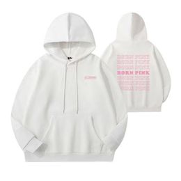 Womens Hoodies Sweatshirts Kpop ROSE BORN MenWomen Cotton Hoodie Around Print Same Long Sleeve Sweatshirt Clothes Unisex Streetwear Oversize Tee Top 230808