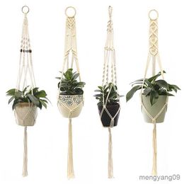 Planters Pots Gantungan Tanaman Taman Katun Pot Bunga Keranjang Tangan Pot Gantung Dalam Ruangan Rumah Gaya R230808