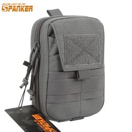 Day Packs EXCELLENT ELITE SPANKER Tactical EDC Pouch Molle Multifunctional Double Zipper Waist Pack Magic Tape Tool Bags 230807