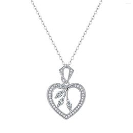 Chains D Colour Moissanite Couple Pendants Floating Diamond Necklace For Women Authentic S925 Silver Jewellery Birthday Gift