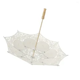Umbrellas Pography Lace Umbrella Wooden Handle Beautiful Craft Wedding Decoration Cotton