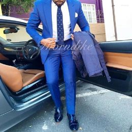 Men's Suits Thorndike 2023 Custom Royal Blue 2 Piece Suit Fit Comfortable Notch Lapel Groom Prom Tuxedos