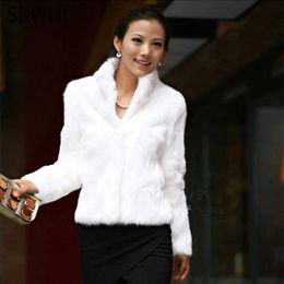 Women's Fur Faux Fur Women's Real Rabbit Fur Coat Fluffy Plush Coats New Autumn And Winter Ladies Long Sleeve Special Woman Clothing Overcoat Female HKD230727